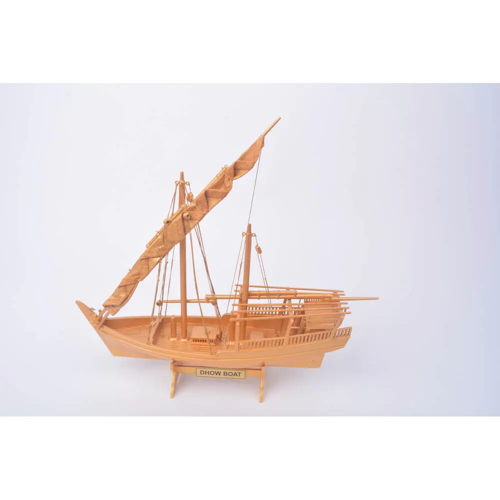 B404 Golden Dhow 12 Inches L Ship Model B404-GOLDEN-DHOW-12-INCHES-L-SHIP-MODEL-L01.WEBP