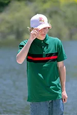 FA005 Hemingway Pilar Green w. Black & Red Stripes Regular Fit Polo Shirt by Alison Nautical fa005-hemingway-pilar-green-w-black-red-stripes-regular-fit-polo-shirt-by-alison-nautical-l09.jpg