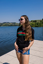 FA006 Hemingway Pilar Black w. Green & Red Stripes Regular Fit Polo Shirt by Alison Nautical 