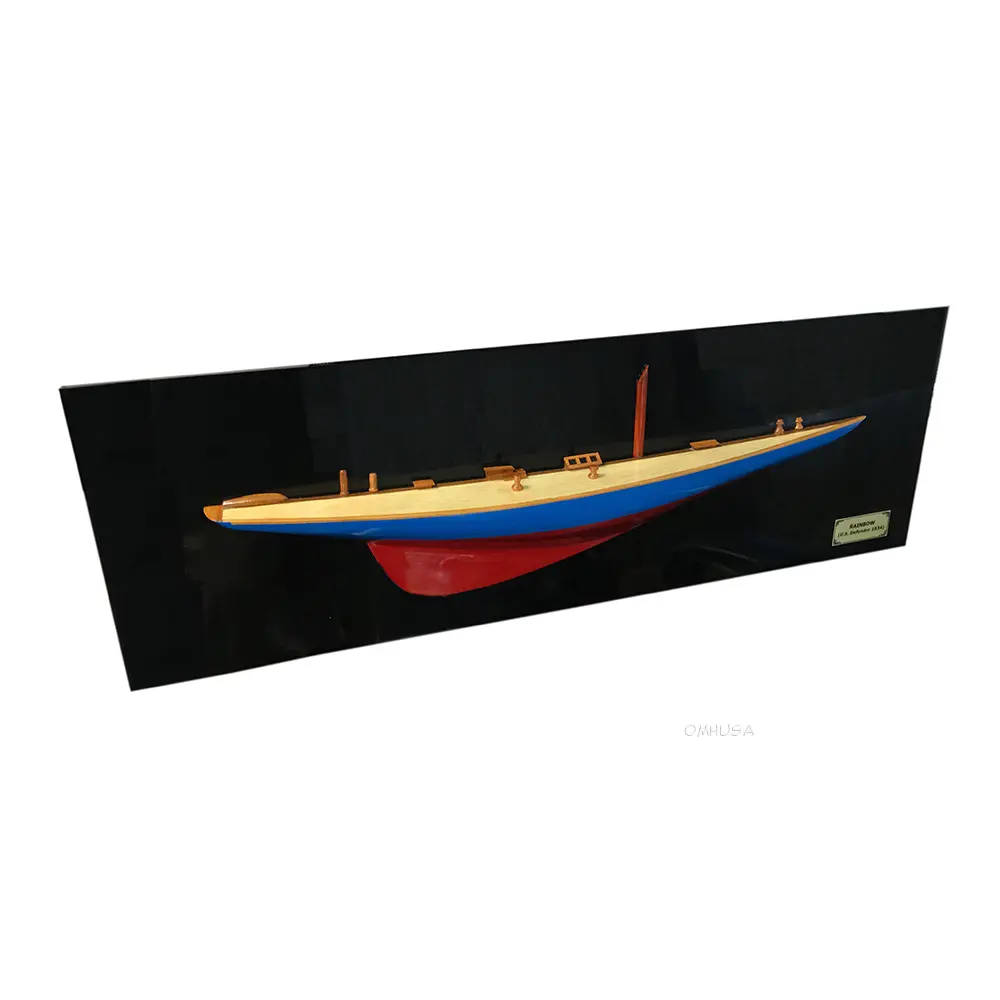 H009 Rainbow Half-Hull Scaled Model Boat Yacht Handmade H009-RAINBOW-HALFHULL-SCALED-MODEL-BOAT-YACHT-HANDMADE-L01.WEBP