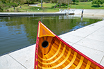 K019 Red Wooden Canoe 10ft With Ribs Curved Bow 