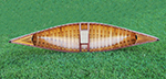 K019 Red Wooden Canoe 10ft With Ribs Curved Bow 