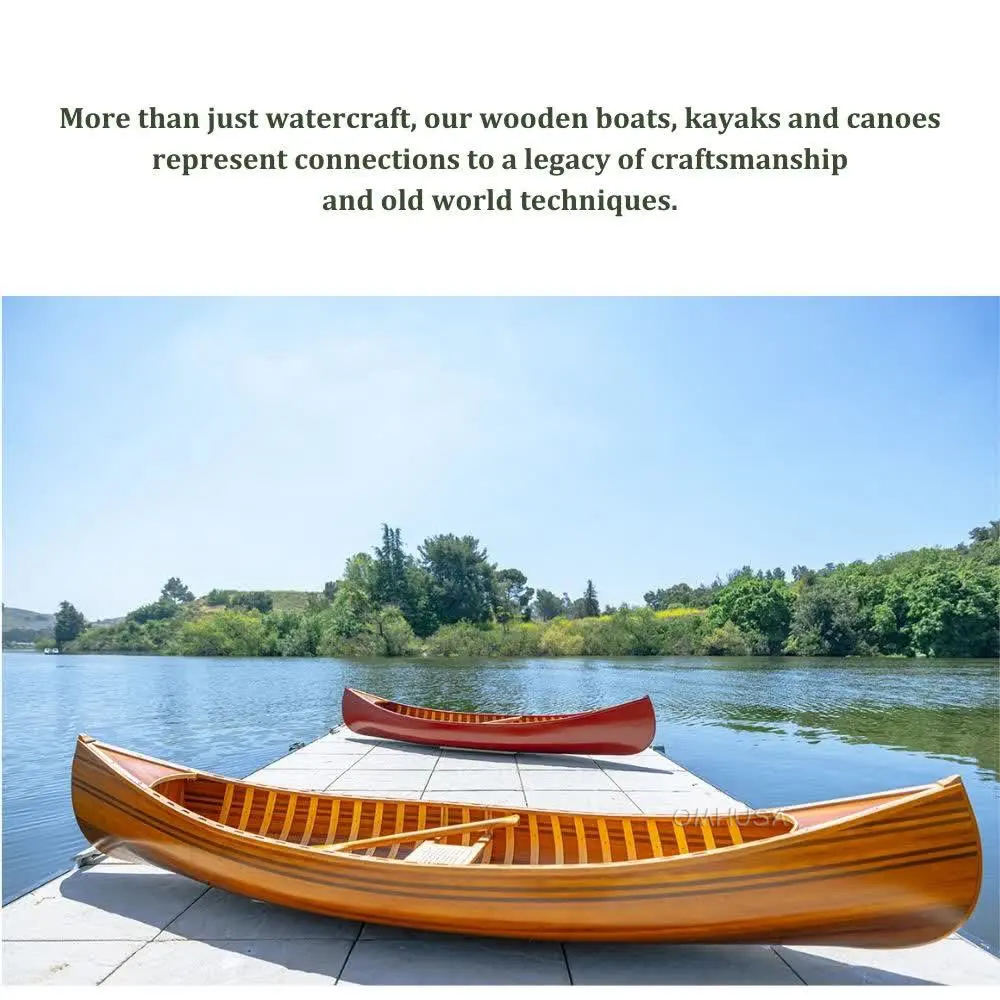 K034 Wooden Canoe With Ribs Curved bow 10 ft Display-Only K034-WOODEN-CANOE-WITH-RIBS-CURVED-BOW-10FT-L01.WEBP