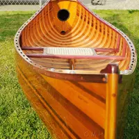 K034 Wooden Canoe With Ribs Curved bow 10 ft Display-Only k034-wooden-canoe-with-ribs-curved-bow-10-ft-displayonly-l04.jpg