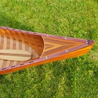 K034 Wooden Canoe With Ribs Curved bow 10 ft Display-Only k034-wooden-canoe-with-ribs-curved-bow-10-ft-displayonly-l05.jpg