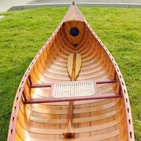 K034 Wooden Canoe With Ribs Curved bow 10 ft Display-Only k034-wooden-canoe-with-ribs-curved-bow-10-ft-displayonly-l09.jpg