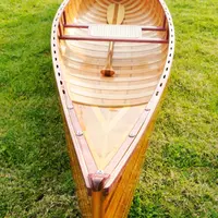 K034 Wooden Canoe With Ribs Curved bow 10 ft Display-Only k034-wooden-canoe-with-ribs-curved-bow-10-ft-displayonly-l11.jpg