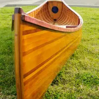 K034 Wooden Canoe With Ribs Curved bow 10 ft Display-Only k034-wooden-canoe-with-ribs-curved-bow-10-ft-displayonly-l12.jpg