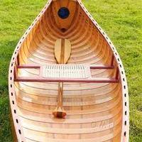 K034 Wooden Canoe With Ribs Curved bow 10 ft Display-Only k034-wooden-canoe-with-ribs-curved-bow-10-ft-displayonly-l13.jpg