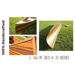 K080M Wooden Canoe With Ribs Curved Bow Matte Finish 12 ft 