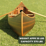 K080M Wooden Canoe With Ribs Curved Bow Matte Finish 12 ft 