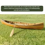 K080M Wooden Canoe With Ribs Curved Bow Matte Finish 12 ft 