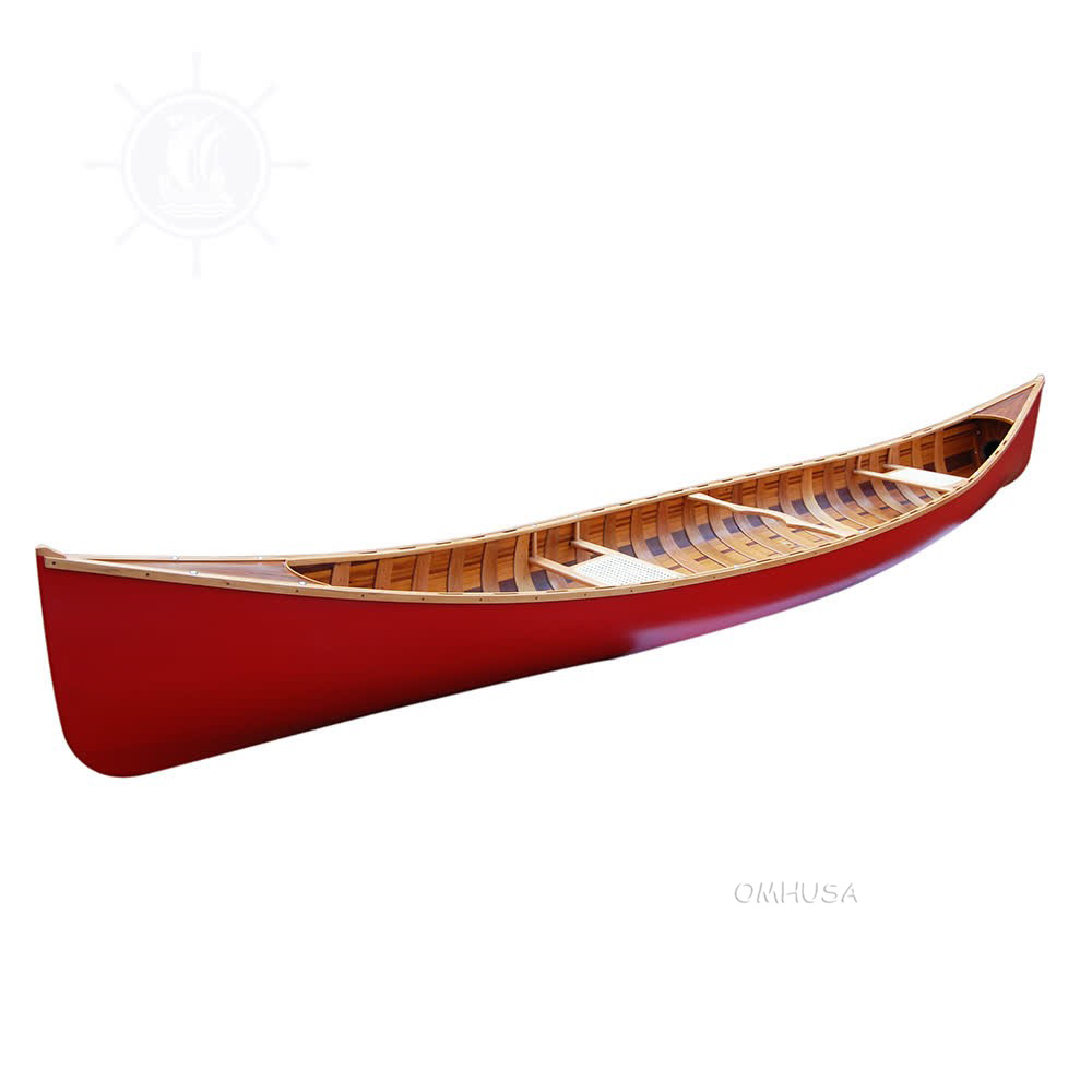 K187 Red Wooden Canoe with Ribs 16 k187-red-wooden-canoe-with-ribs-16-l01.jpg