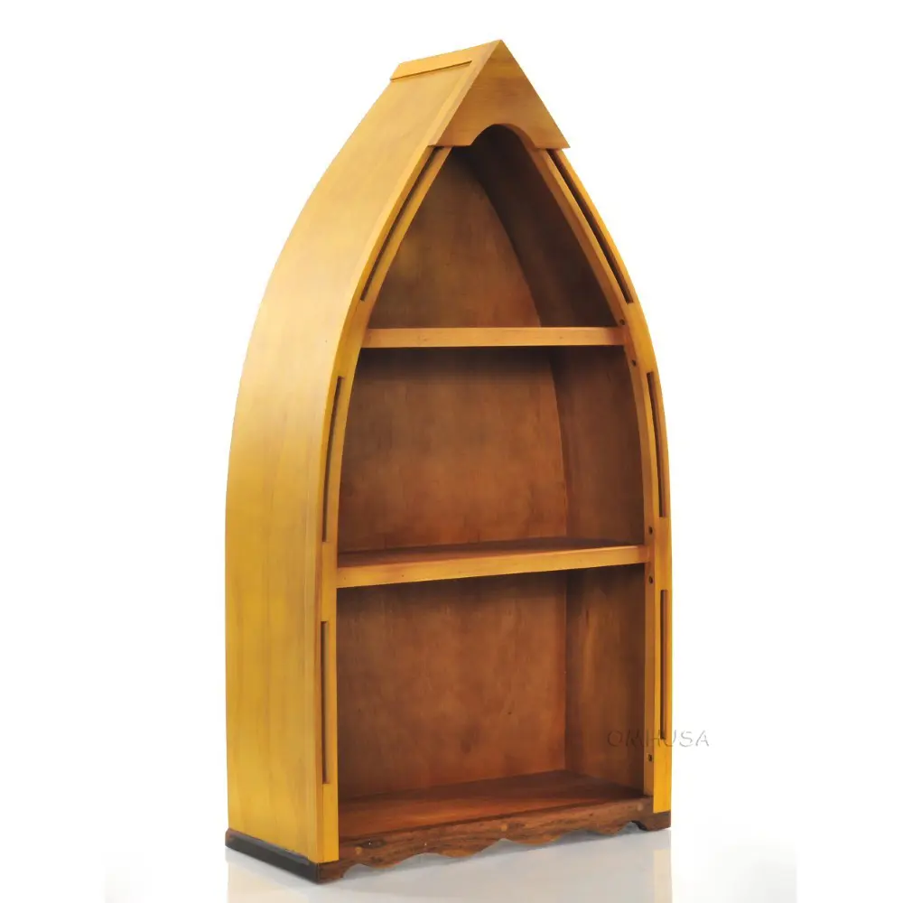 K192 Wooden Canoe Book Shelf Small K192-WOODEN-CANOE-BOOK-SHELF-SMALL-L01.WEBP