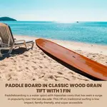 K222 Paddle Board in Classic Wood Grain 11ft with 1 fin 