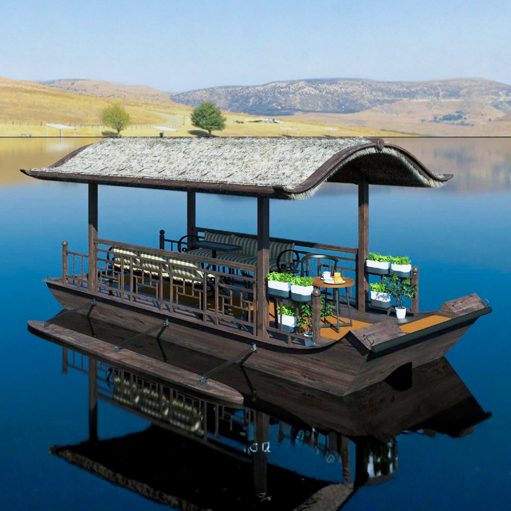 K240 Composite gazebo houseboat with roof k240-eco-f58-boat-l01.jpg
