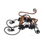 MS016 On the Vine Embellished Metal Carriage Wine Holder 