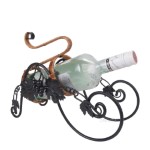 MS016 On the Vine Embellished Metal Carriage Wine Holder 