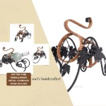 MS016 On the Vine Embellished Metal Carriage Wine Holder 