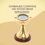 ND010 Gimbaled Compass on wood base 