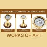 ND010 Gimbaled Compass on wood base 