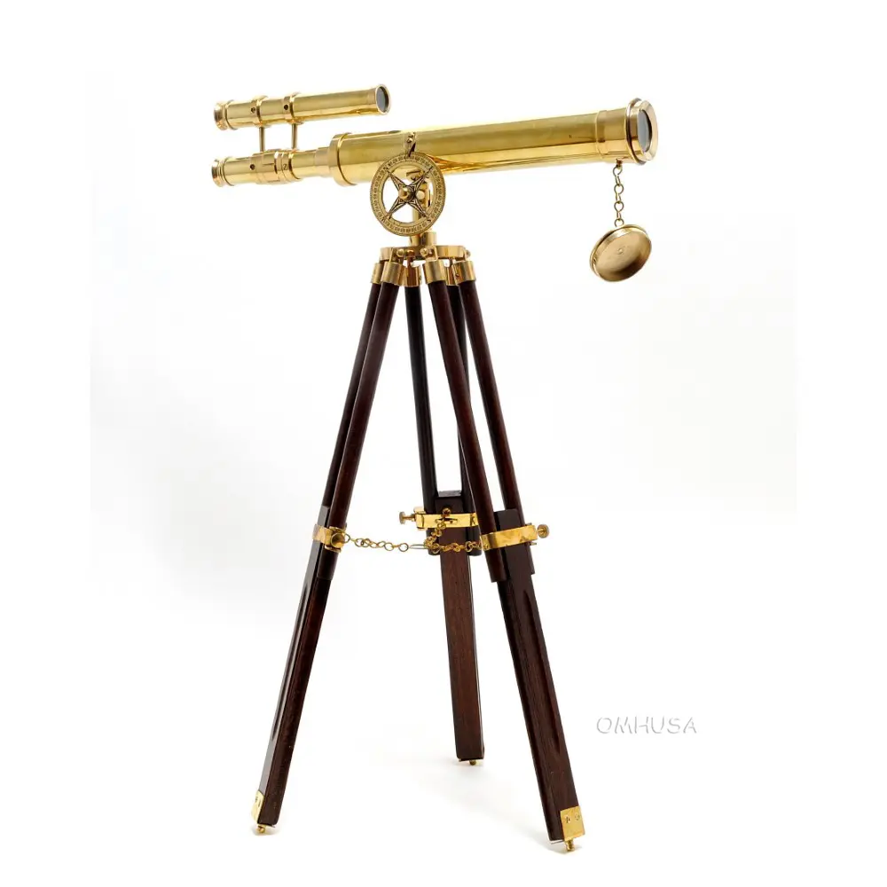 ND021 Brass Telescope with Stand- 18 Inch Nautical Decor ND021-BRASS-TELESCOPE-WITH-STAND-18-INCH-NAUTICAL-DECOR-L01.WEBP