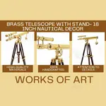 ND021 Brass Telescope with Stand- 18 Inch Nautical Decor 