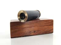 ND024 Handheld Telescope in wood box - Black Leather 