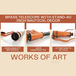 ND025 Brass Telescope with Stand-40 inch Nautical Decor 