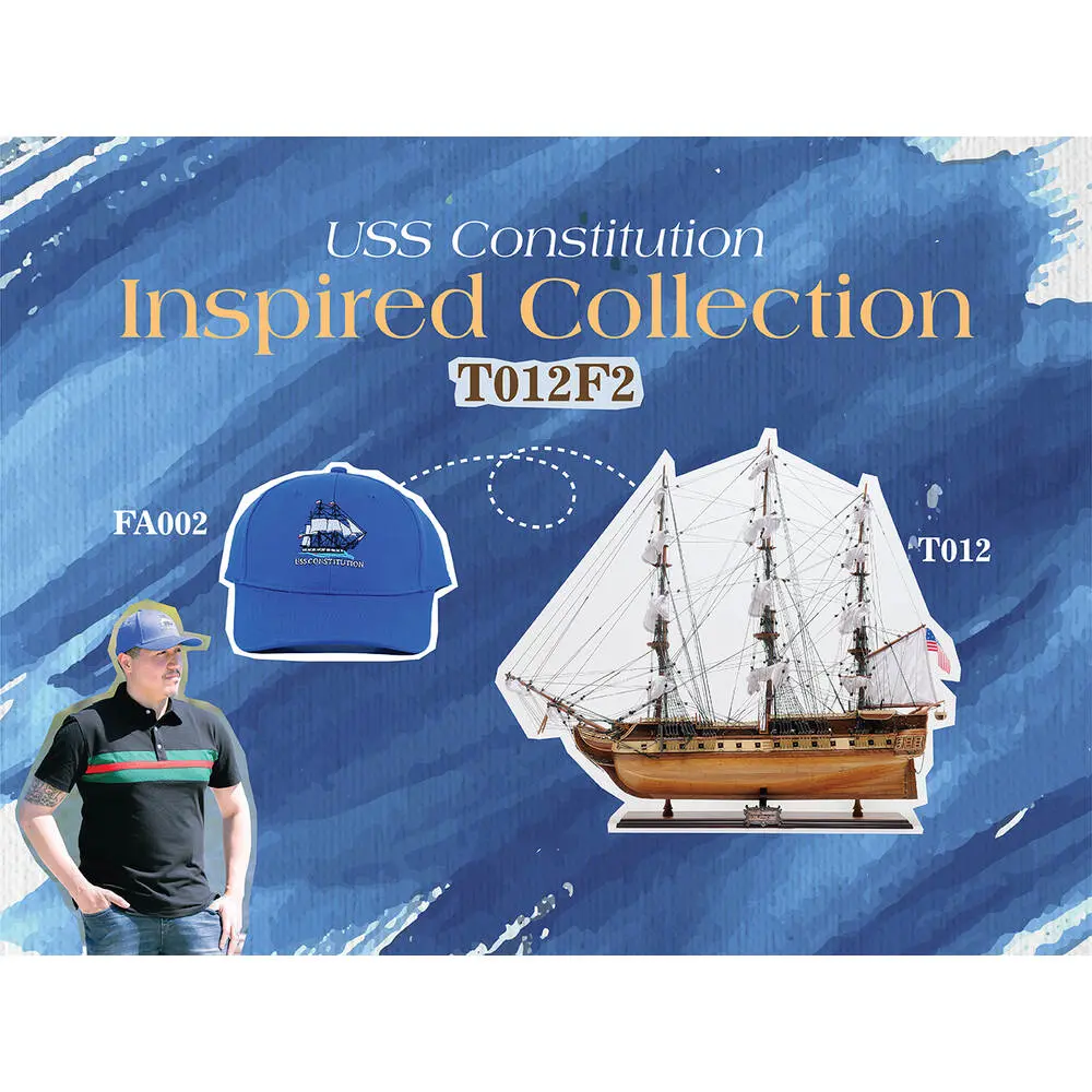 T012F2 Ultimate USS Constitution Combo: A Model Ship and Classic Hat T012F2-ULTIMATE-USS-CONSTITUTION-COMBO-A-MODEL-SHIP-AND-CLASSIC-HAT-L01.WEBP