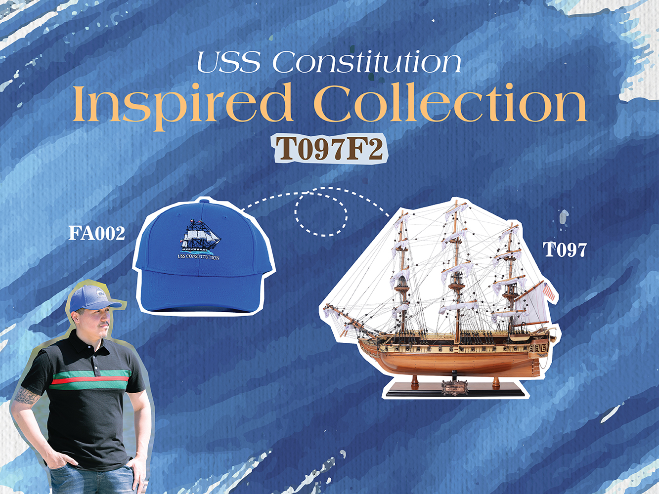 T097F2 Ultimate USS Constitution Combo: A Model Ship and Classic Hat t097f2-ultimate-uss-constitution-combo-a-model-ship-and-classic-hat-l01.jpg