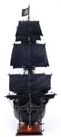 T295A Black Pearl Pirate Ship Large With Table Top Display Case 