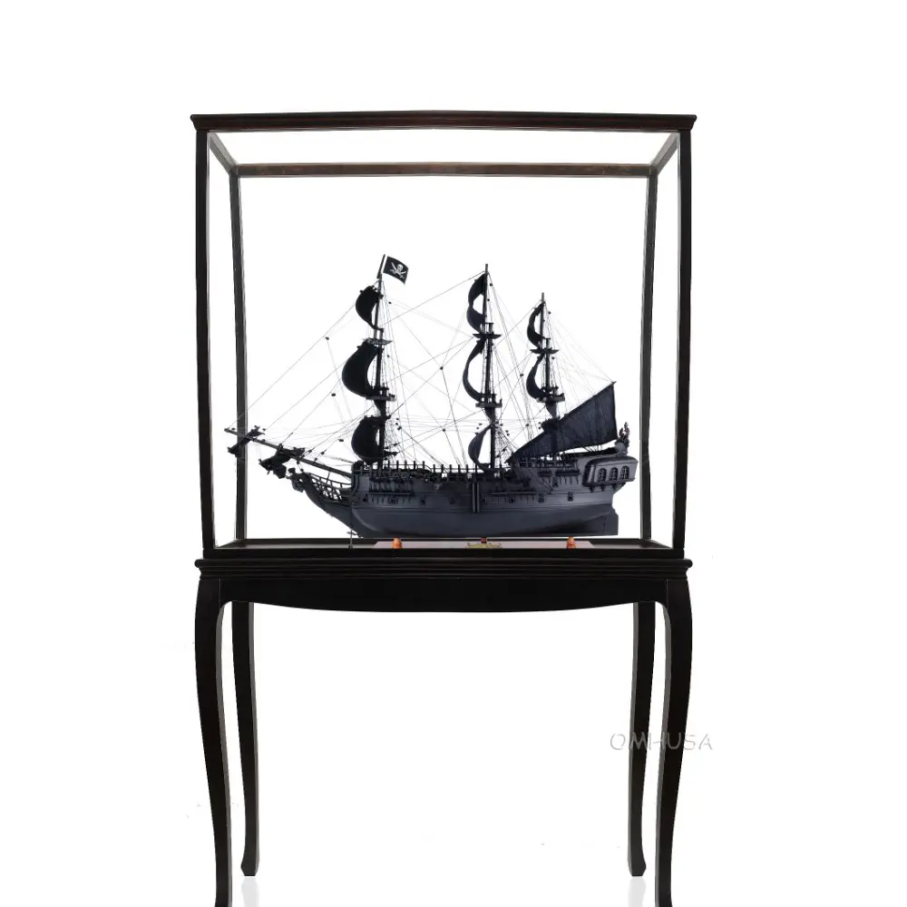 T295B Black Pearl Pirate Ship Large With Floor Display Case T295B-BLACK-PEARL-PIRATE-SHIP-LARGE-WITH-FLOOR-DISPLAY-CASE-L01.WEBP