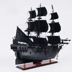 T305B Black Pearl Pirate Ship Midsize With Display Case Front Open 