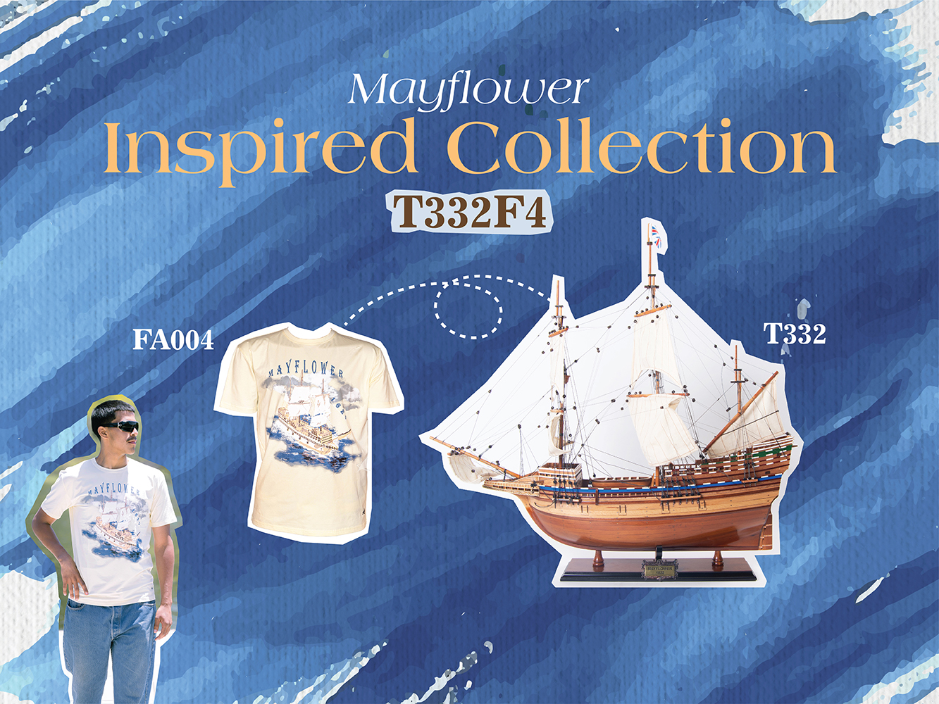 T332F4 Majestic Mayflower Combo: A Model Ship and Iconic T-Shirt T332F4L01.jpg