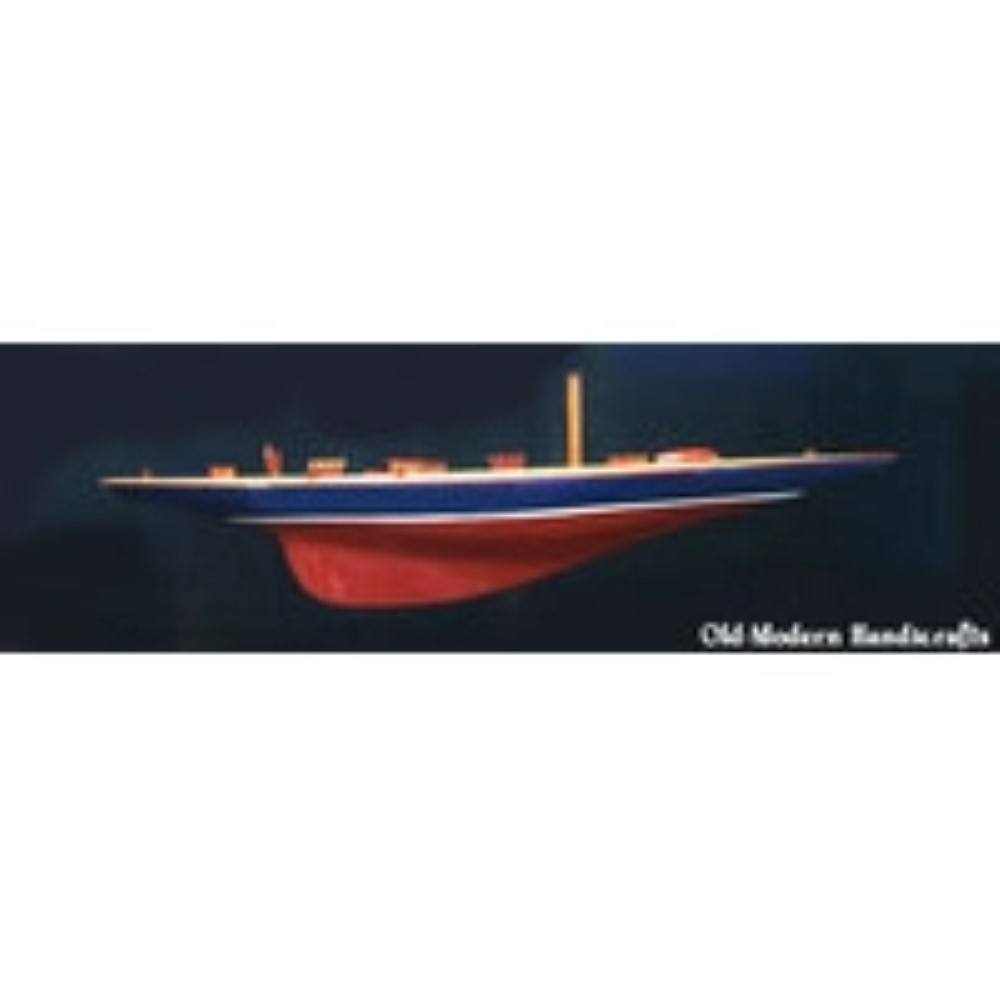 Y048 Shamrock Dark Blue & Brown Painted Medium Sailboat Schooner Yacht Model 32 Inches Long H003-ENDEAVOUR-HALFSHIP-35-INCHES-L-L01.WEBP