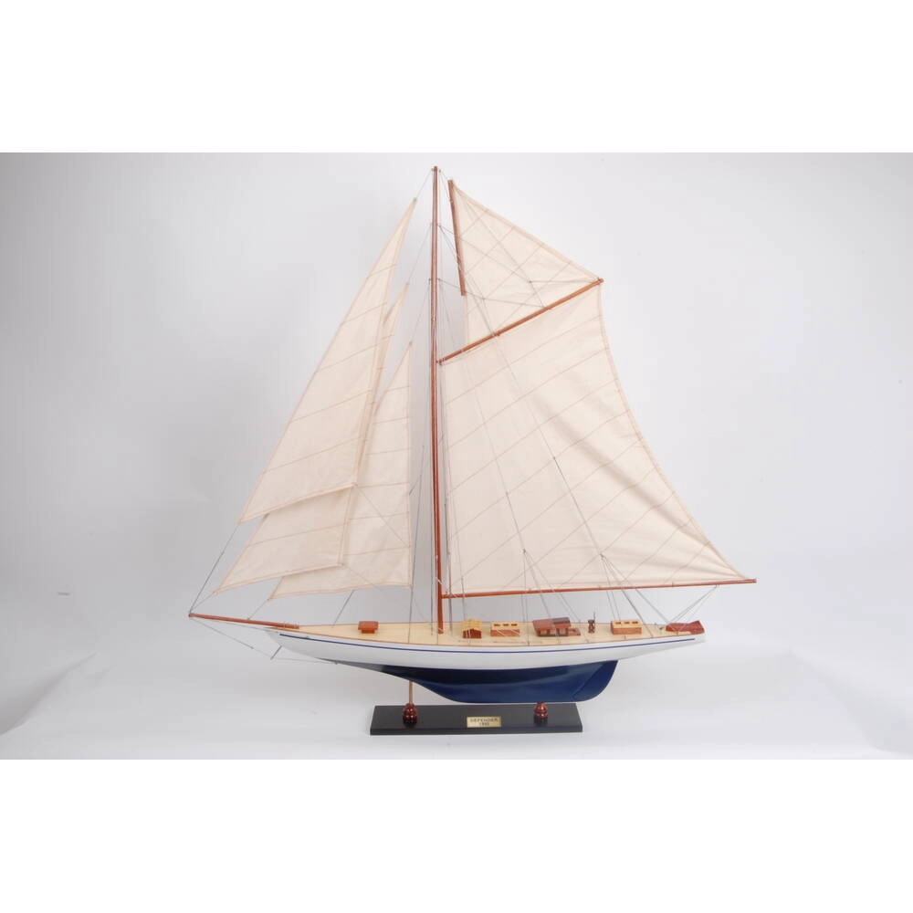 Y100 Defender Painted Large Sailboat Schooner Yacht Model 31 Inches Long Y100-DEFENDER-PAINTED-LARGE-SAILBOAT-SCHOONER-YACHT-MODEL-31-INCHES-LONG-L01.WEBP