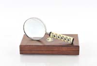 Magnifier in wood box- 4 inches