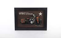 VINTAGE WWII MOTORCYCLE 3D PAINTING | Collectible Metal scale model Motorcycle 3D Painting 