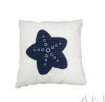 Anne Home - White Pillow  Blue Star