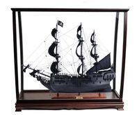 Black Pearl Pirate Ship Large With Table Top Display Case