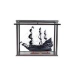 Black Pearl Pirate Ship Midsize With Display Case Front Open