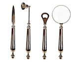 Set of 4: Magnifier  Letter Opener  Bottle Opener  & Candle Snuffer