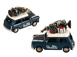 Handmade 1960s Mini Cooper Christmas Car Model Set of 2