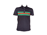 Hemingway Pilar Black w. Green & Red Stripes Regular Fit Polo Shirt by Alison Nautical