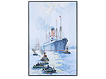 The Cunard Liner Carpathia Outward Bound from Liverpool in the Moonlight - Canvas Painting