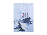 The Cunard Liner Carpathia Outward Bound from Liverpool in the Moonlight - Canvas Print 