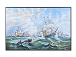 The Channel fleet in heavy weather - Canvas Painting