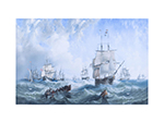 The Channel fleet in heavy weather - Canvas Print