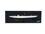 Shamrock Brown/White Painted Half-Hull Model Boat Yacht Handmade